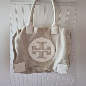 Tory Burch Cream Ella Tote Bag
